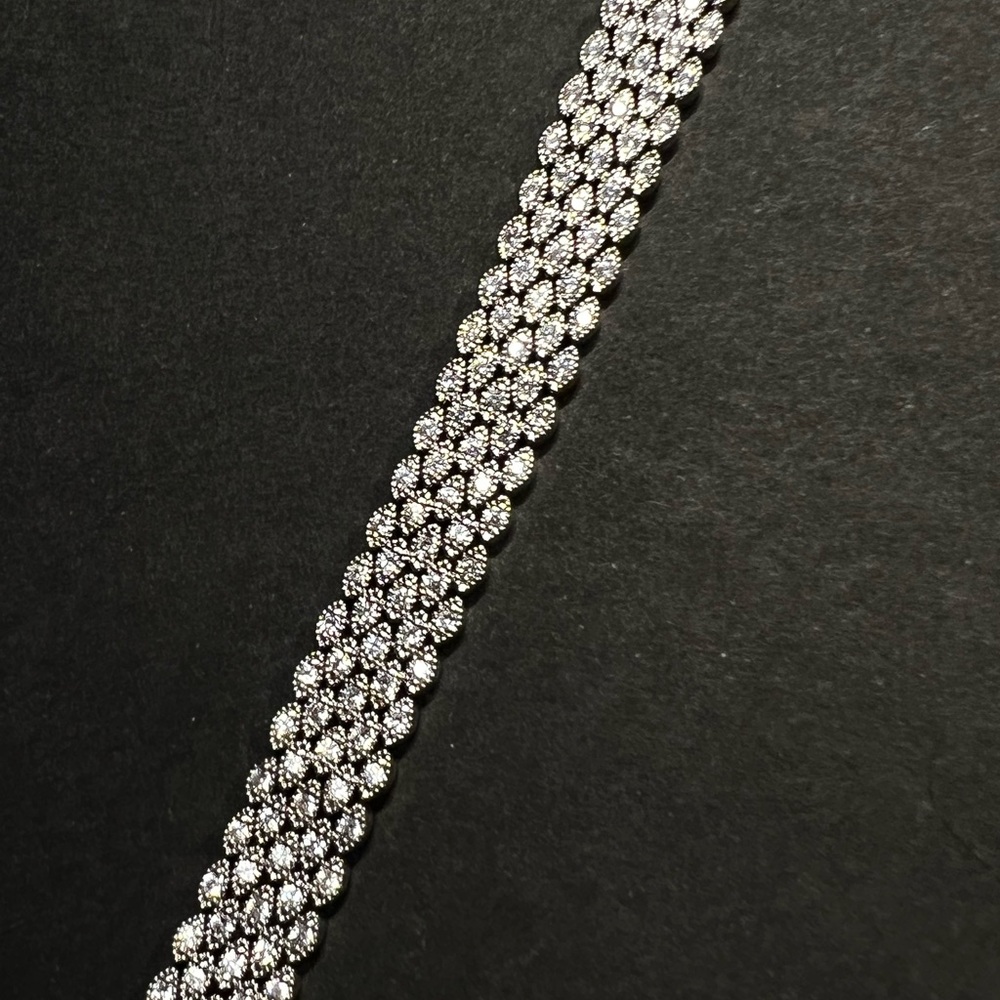 Dime and crystal tennis bracelet wrist 17-19cm